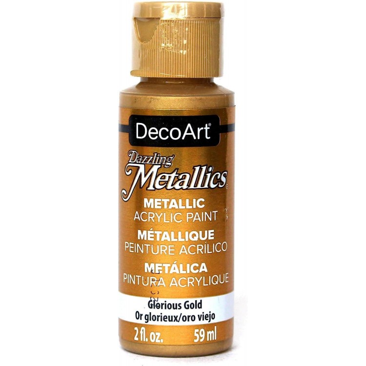 DecoArt DM-DA071 Dazzling Metallics 2-Ounce Glorious Gold Acrylic Paint