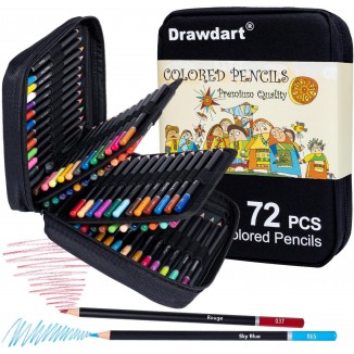Drawdart 72-Color Professional Soft Core Drawing Sketching Shading Pencils Set