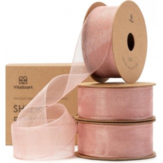 Vitalizart Ribbon Organza Sheer Ribbon 1 inch x 30Yd