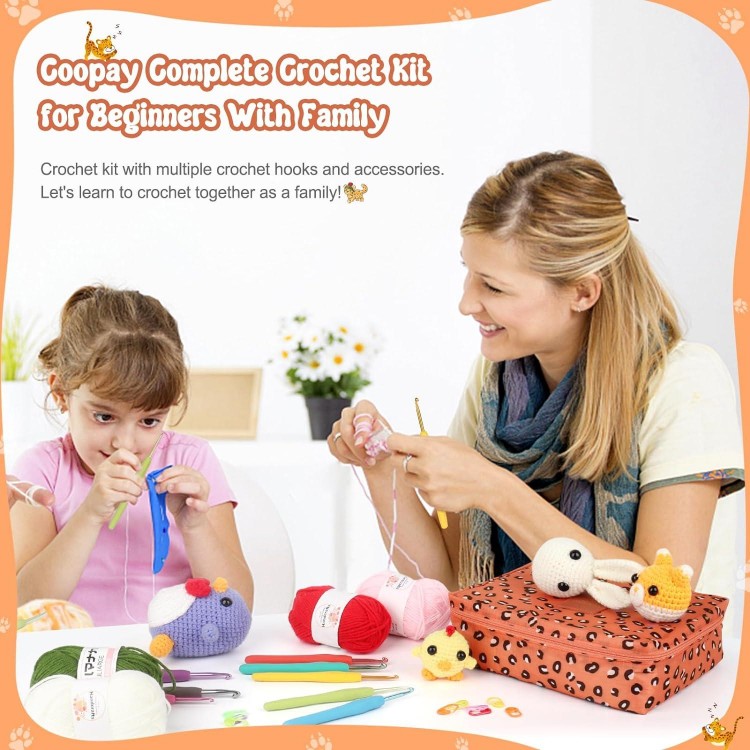 Coopay Crochet Kit Beginners Crochet Hook Set with Crochet Yarn