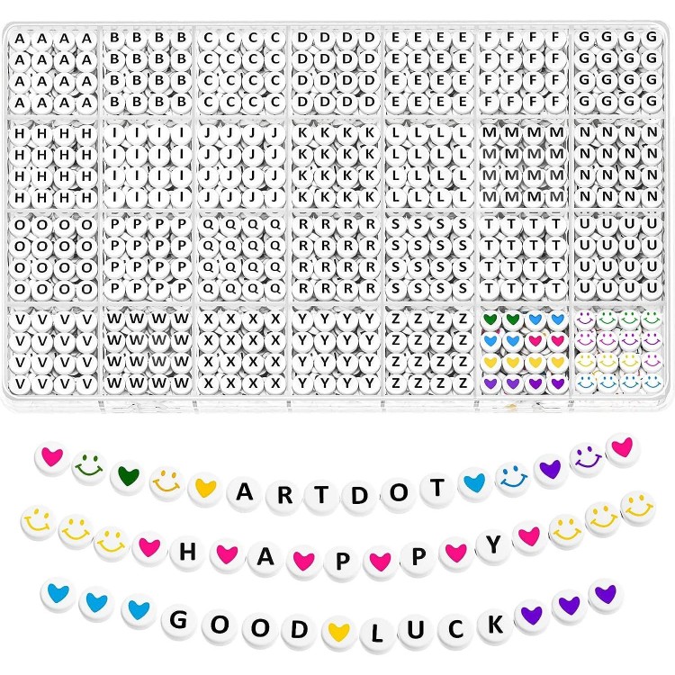 ARTDOT 1400 PCS Letter Beads, 28 Styles 