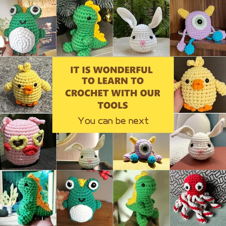 Mooaske Crochet Kit for Beginners with Crochet Yarn - Beginner Crochet Kit