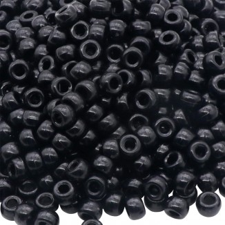 1000Pcs Pony Beads Bracelet 9mm Black Plastic Barrel Pony Beads For Necklace