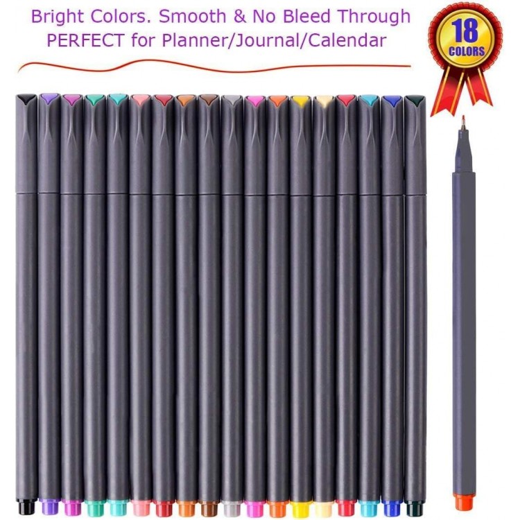 iBayam Journal Planner Pens Colored Pens, 18-Pack