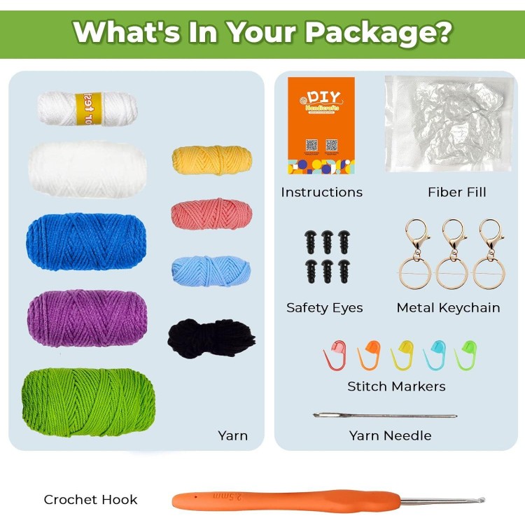 PIPAPI Crochet Kit for Beginners, 3 Pattern Animals, Knitting Kit