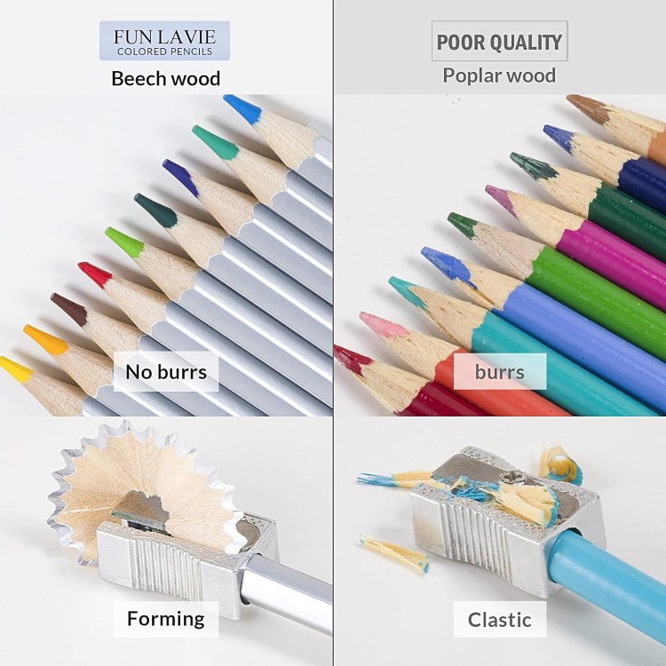 FUNLAVIE Colored Pencils Premium Professional Art Drawing Pencil