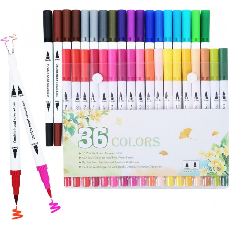 Upanic Colors Brush Tip Markers for Adult Coloring