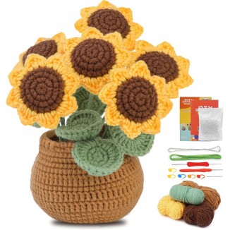 kgxulr Crochet Kit for Beginners, Sunflower Crochet Kit Beginner