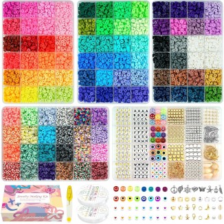 Velavior Clay Beads Bracelet Making Kit, 96 Colors Polymer Heishi Beads