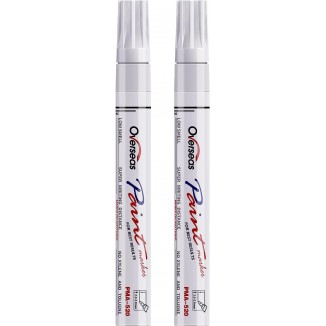 2 Pack Permanent Paint Pens White Markers - Quick Drying and Waterproof