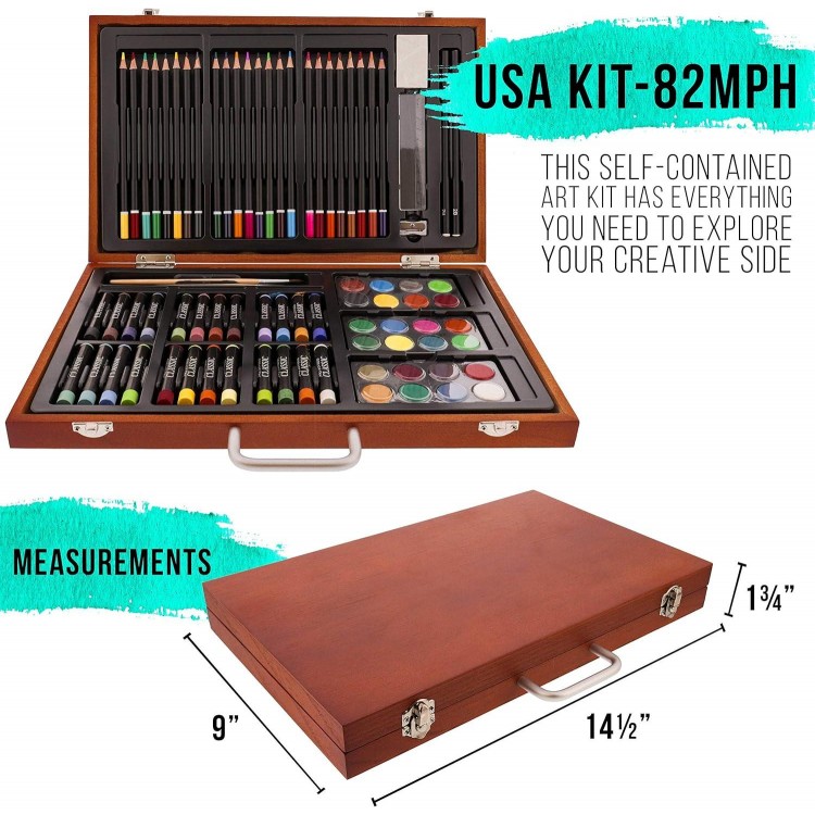 Art Supply Art Set with Wooden Case - Sketching and Drawing Set