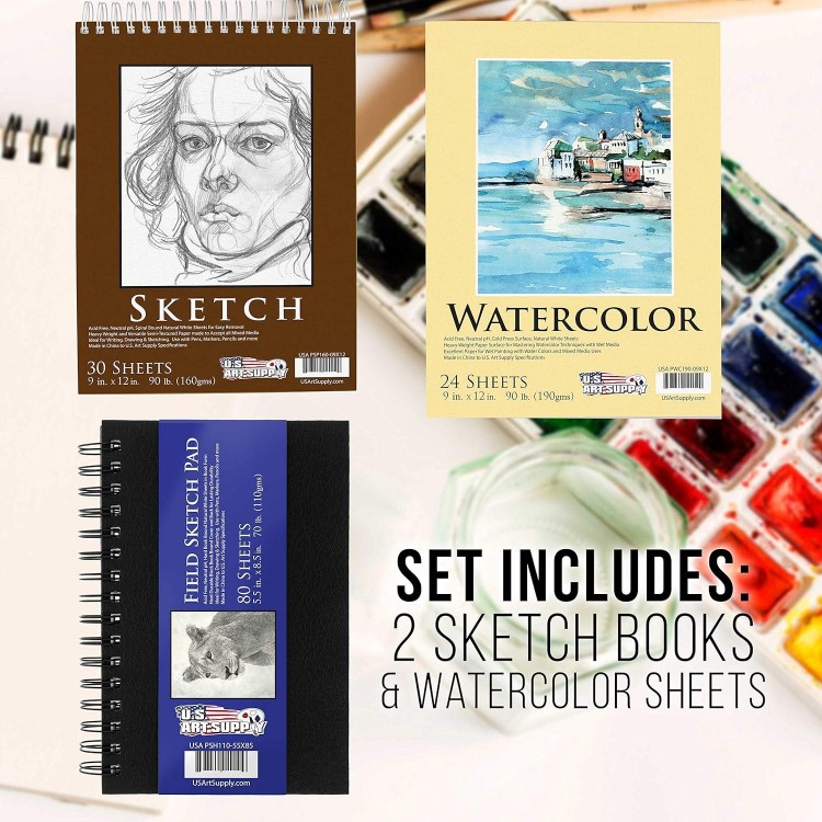 Art Supply Art Set with Wooden Case - Sketching and Drawing Set