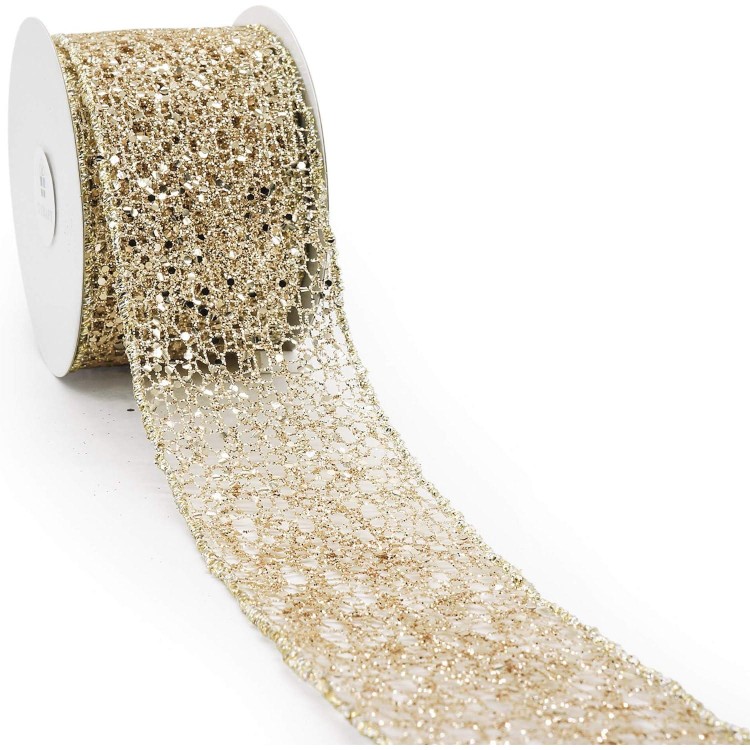 CT CRAFT LLC Sparkling Glitter Mesh Ribbon for DIY Crafts