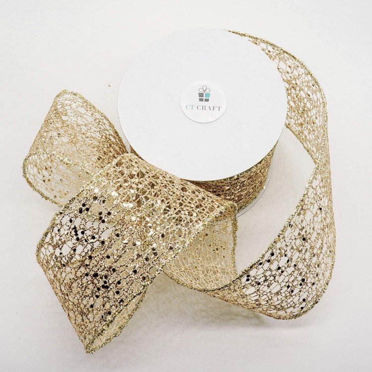 CT CRAFT LLC Sparkling Glitter Mesh Ribbon for DIY Crafts