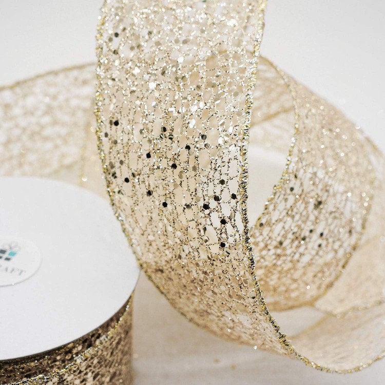 CT CRAFT LLC Sparkling Glitter Mesh Ribbon for DIY Crafts