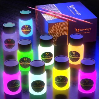 Glow in the Dark Acrylic Paint - Blacklight Paint Set – Craft Gift for Artists