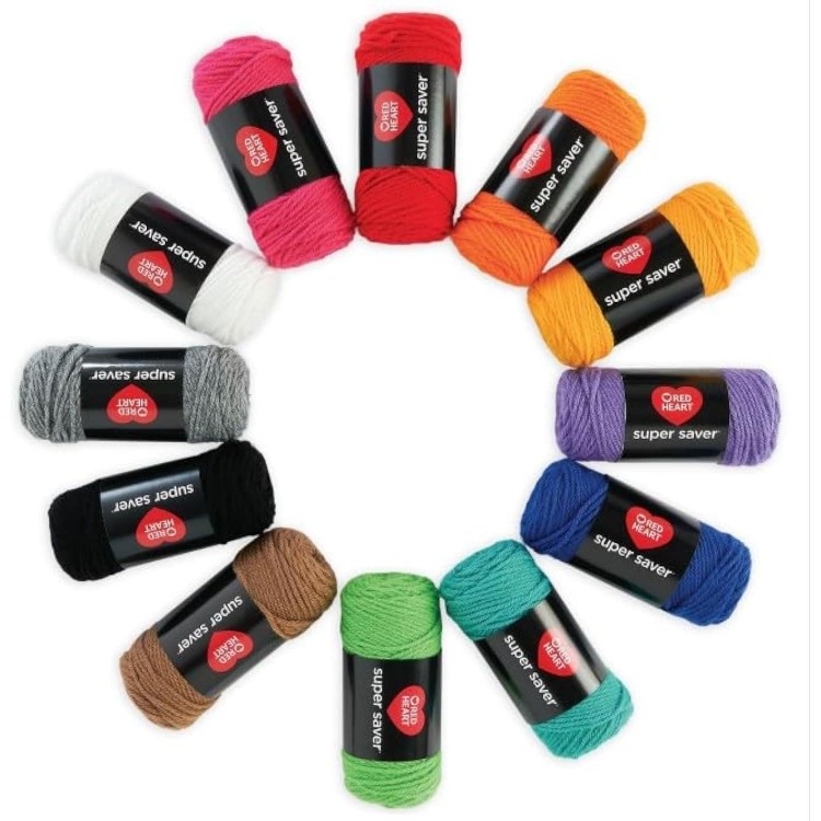 RED HEART Super Saver Soft Acrylic Yarn Beginners Craft Kit