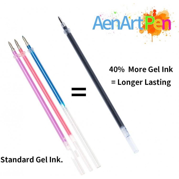 Aen Art Colored Fine Tip Markers with 40% More Ink