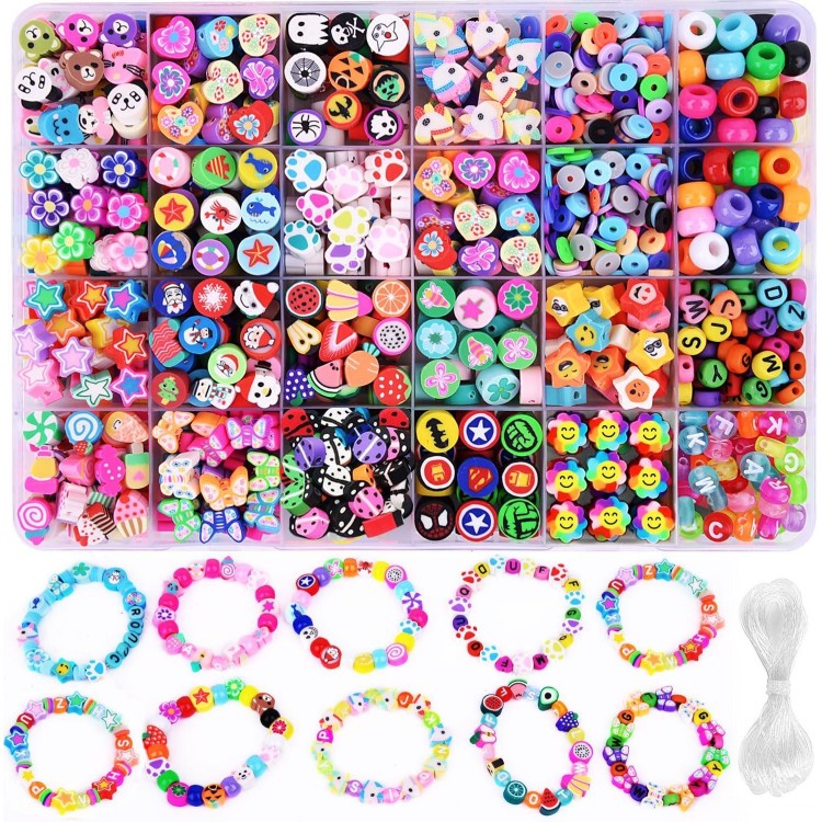 1000PCS Polymer Clay Beads Bracelet Making kit