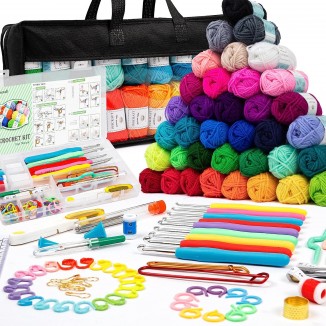 INSCRAFT Crochet Kit for Beginners Adults,Crochet Kit with Hooks Yarn Set