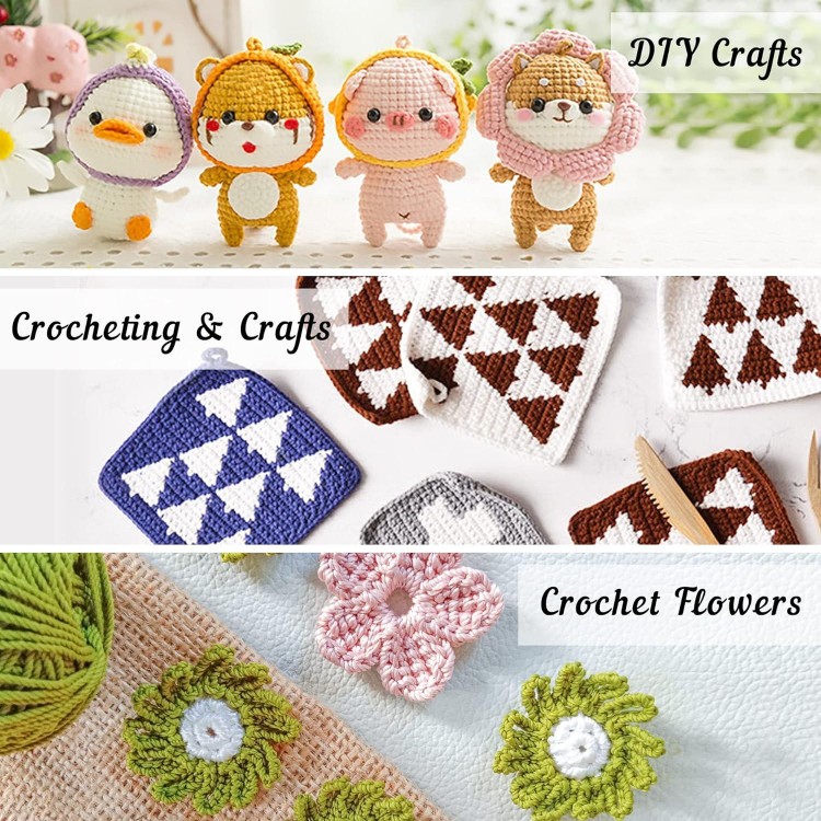 INSCRAFT Crochet Kit for Beginners Adults,Crochet Kit with Hooks Yarn Set