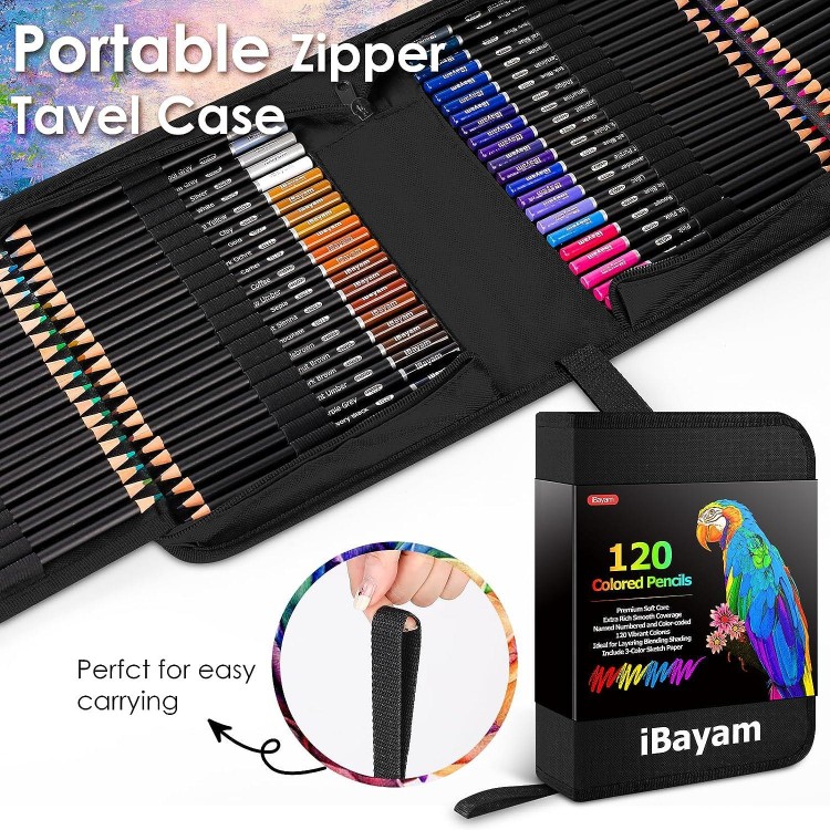 iBayam 123-Pack Colored Pencils Set