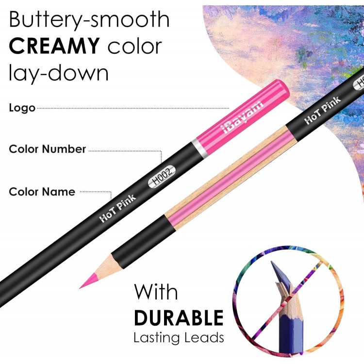 iBayam 123-Pack Colored Pencils Set