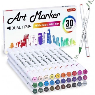 Shuttle Art Dual Tip Art Markers Permanent Marker Pens Highlighters