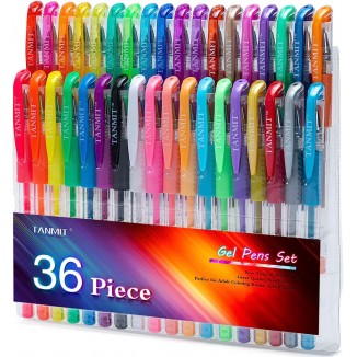 TANMIT Colored Gel Pens, 36 Colors Gel Pens Set