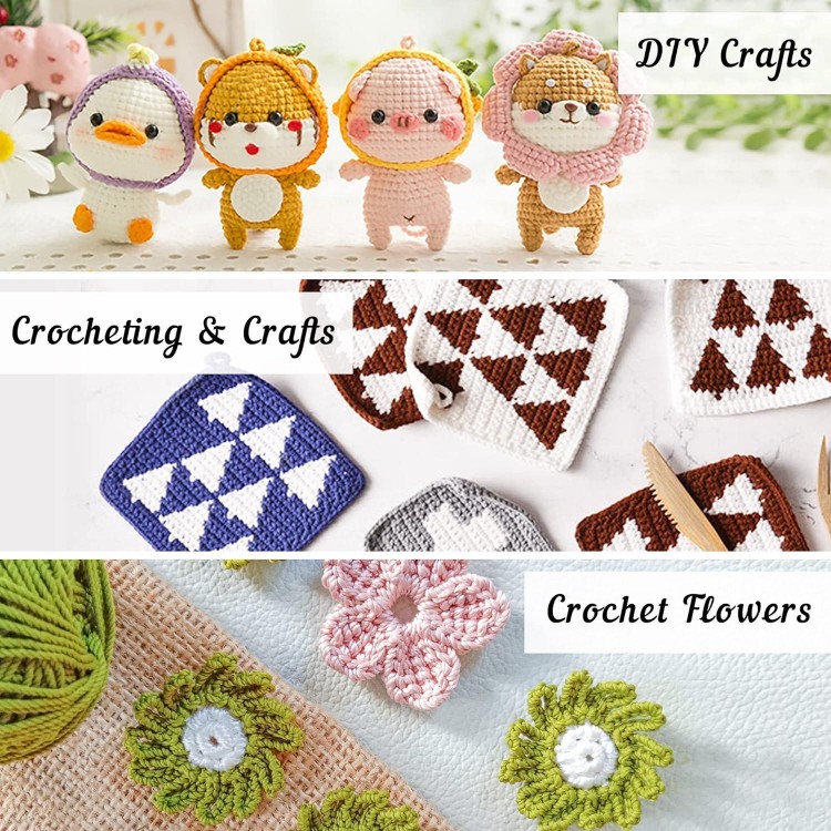 Inscraft Crochet Yarn Kit For Beginners Adults & Kids, Includes Acrylic Skeins