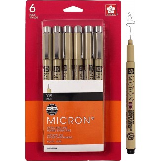 SAKURA Pigma Micron Fineliner Pens - Archival Black Ink Pens