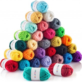 CRAFTISS Acrylic Yarn Mini Skeins - Soft Yarn for Crocheting and Knitting Craft