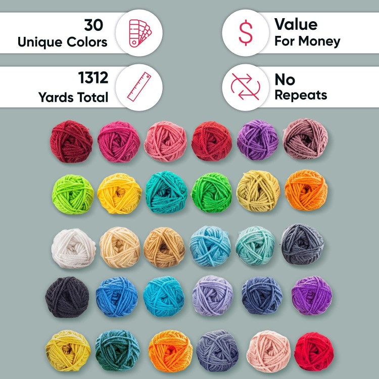 CRAFTISS Acrylic Yarn Mini Skeins - Soft Yarn for Crocheting and Knitting Craft