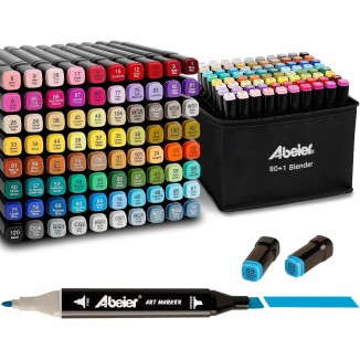 abeier Alcohol Based Markers, Dual Tip Drawing Markers Set