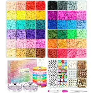 Paodey 12000 Pcs Clay Beads for Bracelet Making, Jewelry Making Kit
