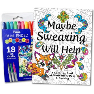 Maybe Swearing Will Help Adult Coloring Book Set - for Adults Relaxation