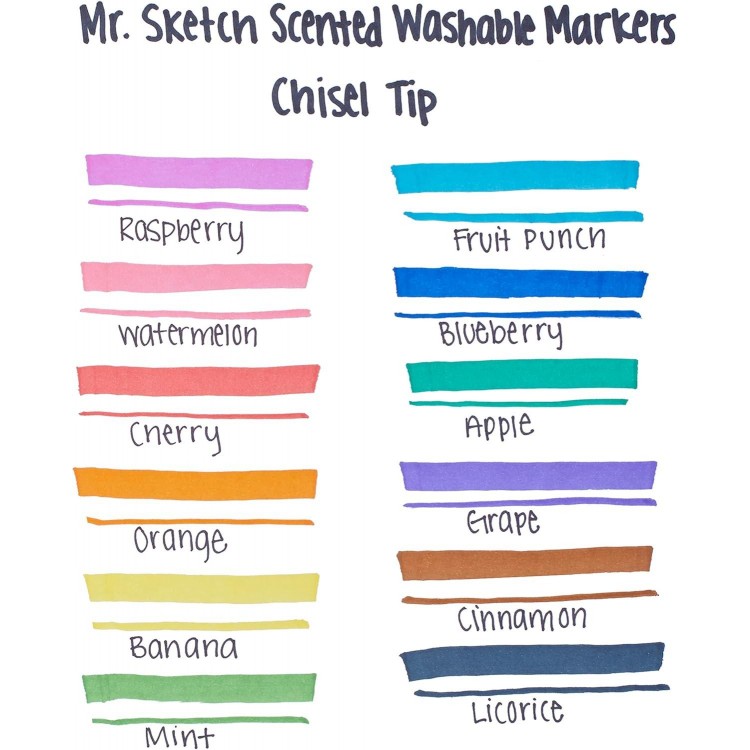 Mr. Sketch Scented Washable Markers, Chisel Tip, Assorted Colours, 36 Count