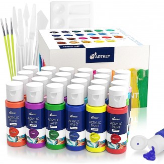 Artkey Acrylic Paint Set - Professional Artists Painting Kit for Canvases