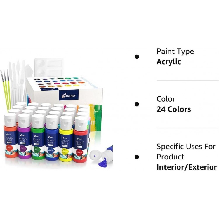 Artkey Acrylic Paint Set - Professional Artists Painting Kit for Canvases