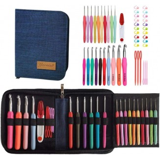 Yarniss Crochet Hooks Complete Set,Ergonomic Crochet Hooks With Case