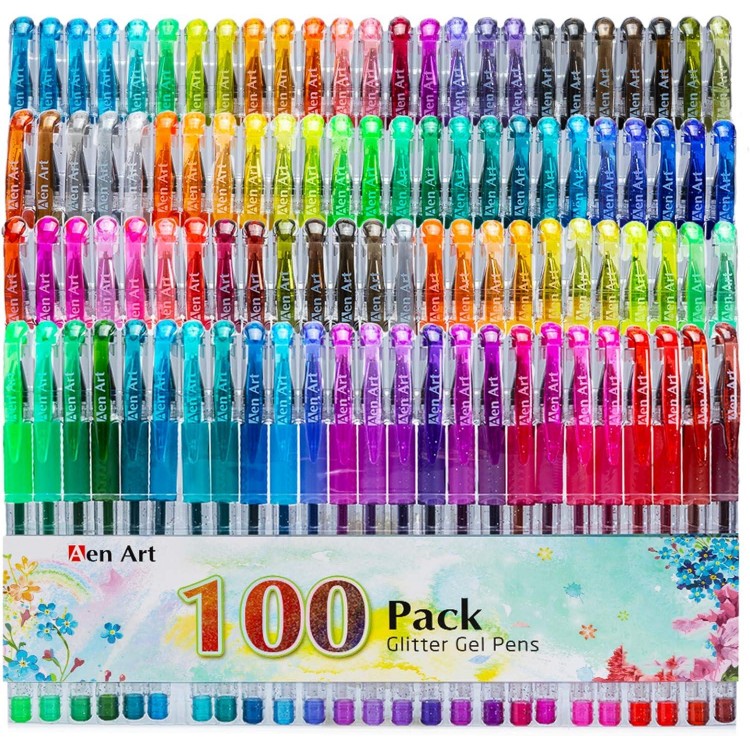 Glitter Gel Pens, 100 Color Glitter Pen Set