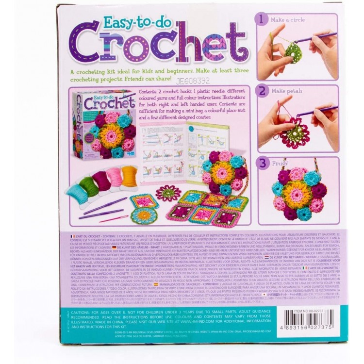 4M Easy-To-Do Crochet Kit - DIY Arts & Crafts Yarn Gift for Kids & Teens