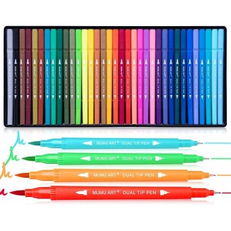 35 Dual Markers Pen for Adult Coloring Book, Coloring Brush Art Marker