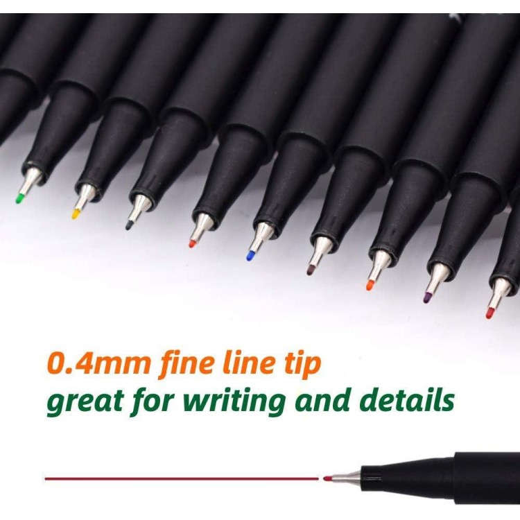 TWOHANDS 24 Colors Journal Pens,Colored Planner Pens,Fine Tip Pens