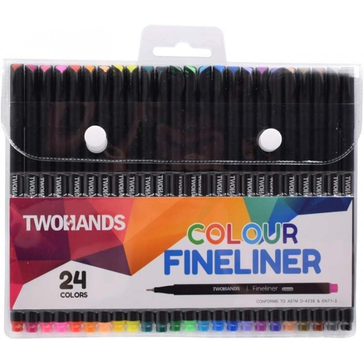 TWOHANDS 24 Colors Journal Pens,Colored Planner Pens,Fine Tip Pens