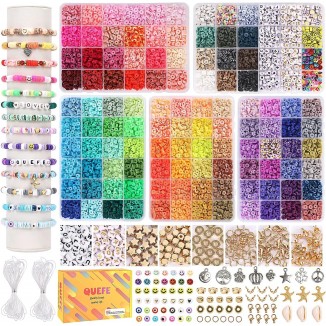 QUEFE 10800pcs Clay Beads for Friendship Bracelet Making Kit,Jewelry Making