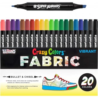 US Art Supply Super Markers Dual Tip Fabric & T-Shirt Marker Set