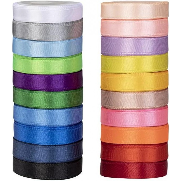 20 Colors Double Faced Polyester Satin Ribbon
