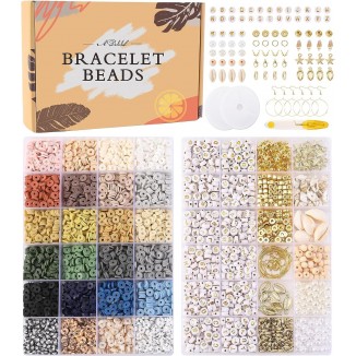 ADIIL 7200 Pcs Clay Beads Bracelet Making Kit, Jewelry Making