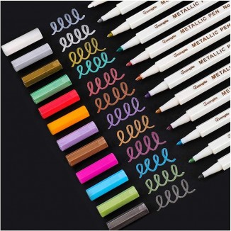 Sunshilor Metallic Markers Fine Point Metallic Marker Pens